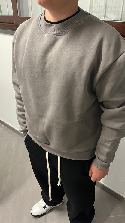 Felpa boxy girocollo