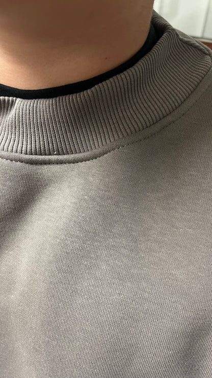 Felpa boxy girocollo